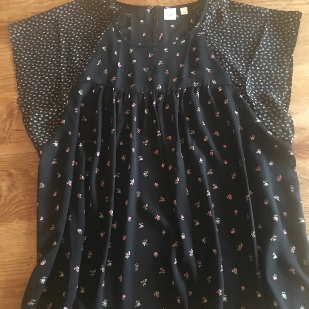 Black flower blouse by GAP